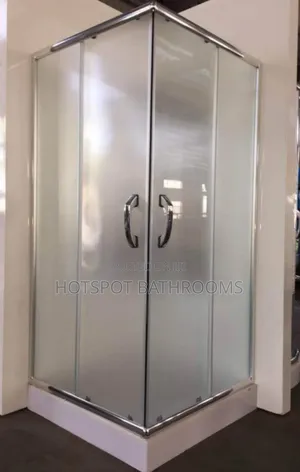 Modern Corner Glass Shower Cubicle With Double Doors