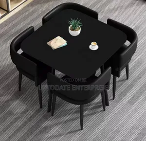 Compact Black 4 Seaters Dining Set