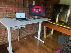 White Electric Height-Adjustable Standing Desk, 1.6 M