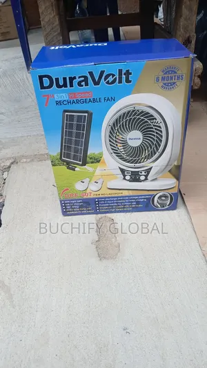 Duravolt Rechargeable Fan With Solar Panel and Bulbs