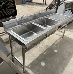 Commercial Washing Sink Double Bowl With Side