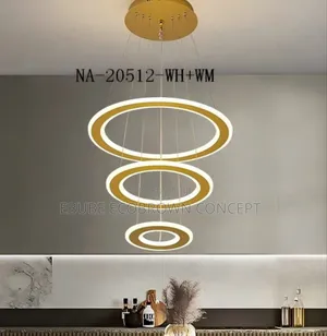 Modern Round Circular Led Chandelier Fitting Light Gold Body Available