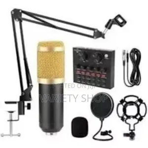 Full Kits Condenser Microphone With Sound Card