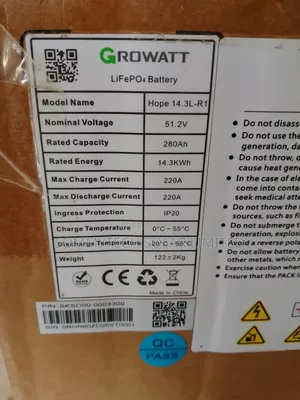 14.3kwh Growatt Luthiun Ion Battery 48v