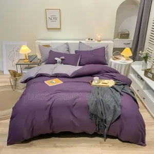 Luxury Purple and Gray Plum Duvet, Bedsheet and 4 Pillowcase Set-6/6