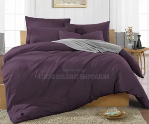 Luxury Plum Purple Duvet, Bedsheet and 4 Pillowcase Set- 6x7,7x7
