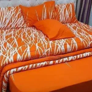 Complete Plain and Pattern Duvet Set - With 4 Pillowcases