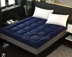 Navy Blue Fluffy Mattress Topper
