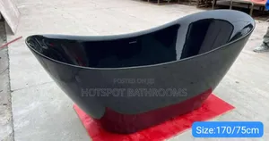 Black Premium Standalone Bathtub – Strong Acrylic Design