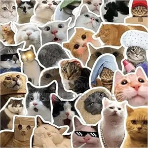 50pcs Cat Funny Face Stickers