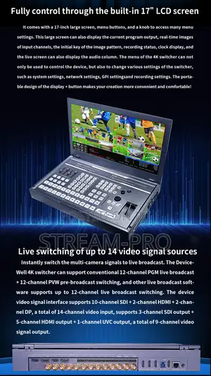 Devicewell 12g Uhd 14-ch Video Switcher-uhs9916r