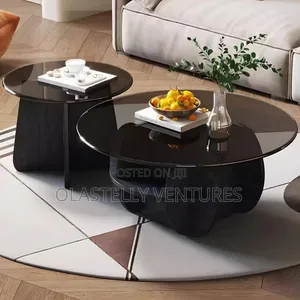 2pcs Glass Top Luxury Center Table
Available in Brown and Black
 Vee.