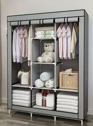 Quality Iron Fabric Wardrobe With 3 Partitions