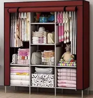 Quality Iron Fabric Wardrobe With 3 Partitions