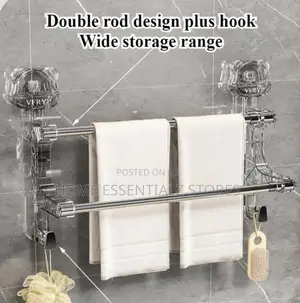 Art Deco Stainless Steel Towel Rack - Bathroom Towel Hanger
