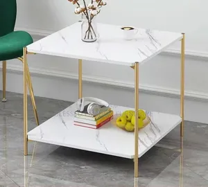 Marble Design Wooden Bed Side Table