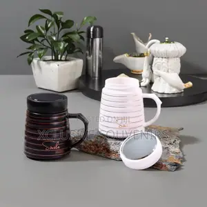 Threaded Ceramic Mug With Mirror-finish Lid