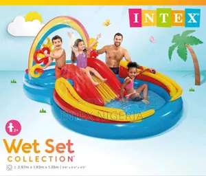 Intex Rainbow Ring Inflatable Play Center With Slide