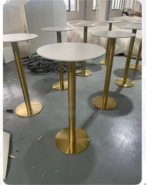 Golden Leg Non Adjustable Marble Bar Table