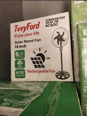 Tywford 18” Solar Rechargeable Fan Ac/Dc
