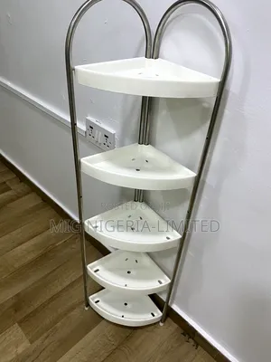 Corner Shelf 5 Tier Bathroom Rack Tall Standing Corner Storage Shelf