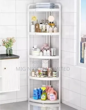 Corner Shelf 5 Tier Bathroom Rack Tall Standing Corner Storage Shelf