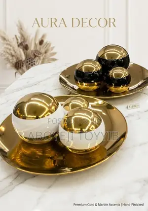 This Aura Decor Table Decor With Premium Gold and Marble.