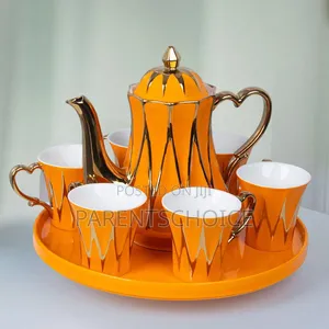 Orange Coffee Cups 8pcs Set