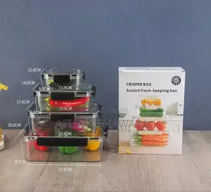 4pcs Set Rectangle Food Storage Box With Lock