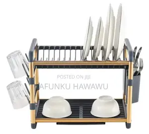 Aluminum Rust Free Quality Gold/Silver 2 Tier Dish Rack
