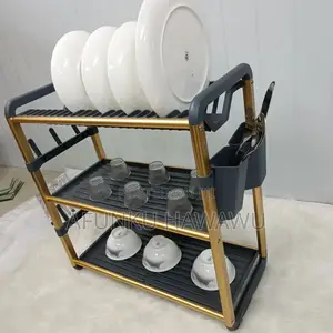 Aluminum Rust Free Quality Gold 3 Tier Dish Rack