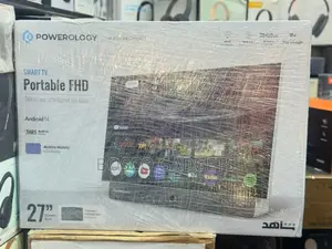 Powerology 27" Portable Smart Tv – 7-Hour Battery With Protective Case