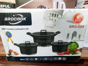 Premium 6pcs Marble Non-Stick Cookware Set – Durable Stylish