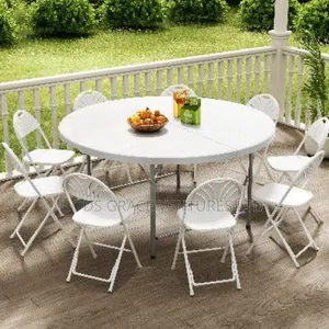 Round Foldable Banquet Table and Chairs