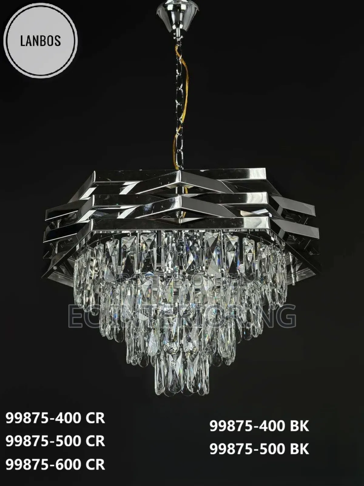 Modern Silver Crystal Chandelier