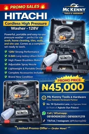Hitachi Cordless High Pressure Washer – 128v