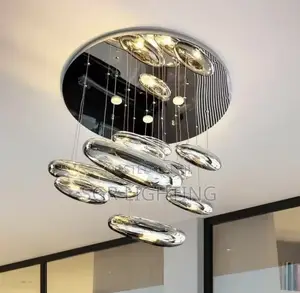 Luxury Silver Glass Pendant Chandelier