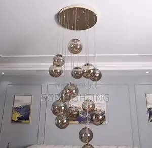 Luxury Silver Glass Pendant Chandelier Led