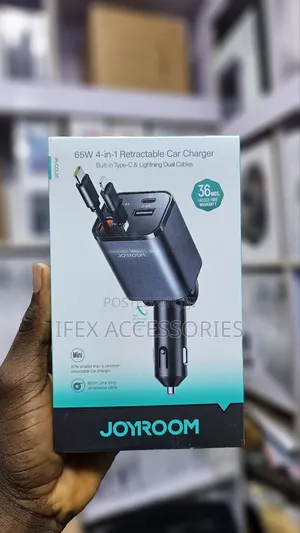 Joyroom 65w 4-in-1 Retractable Car Charger