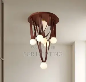 Nordic Lamp Brown Leather Ceiling Chandelier