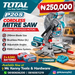 Total P20s Cordless Mitre Saw – 210mm (Brushless Motor)