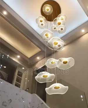 New Led Lotus Leaf Design Staircase Modern Ceiling Chandelier