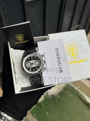 Poedagar Chronograph 30m-Waterproof Watches Leather Strap