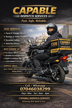 Fast Reliable Dispatch Rider in Anambra / Nearby Areas