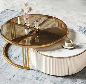Glass Wooden 2in1 Modern Center Table