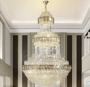 Luxury Crystal Chandelier Duplex Building Hollow Living Room