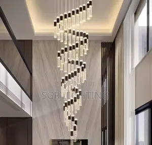 Modern Home Decoration Crystal Chandelier, Stair Pendant Lamp