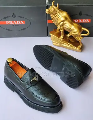 Prada Grained Leather Loafers