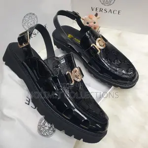 Versace Patent Slingback Loafers