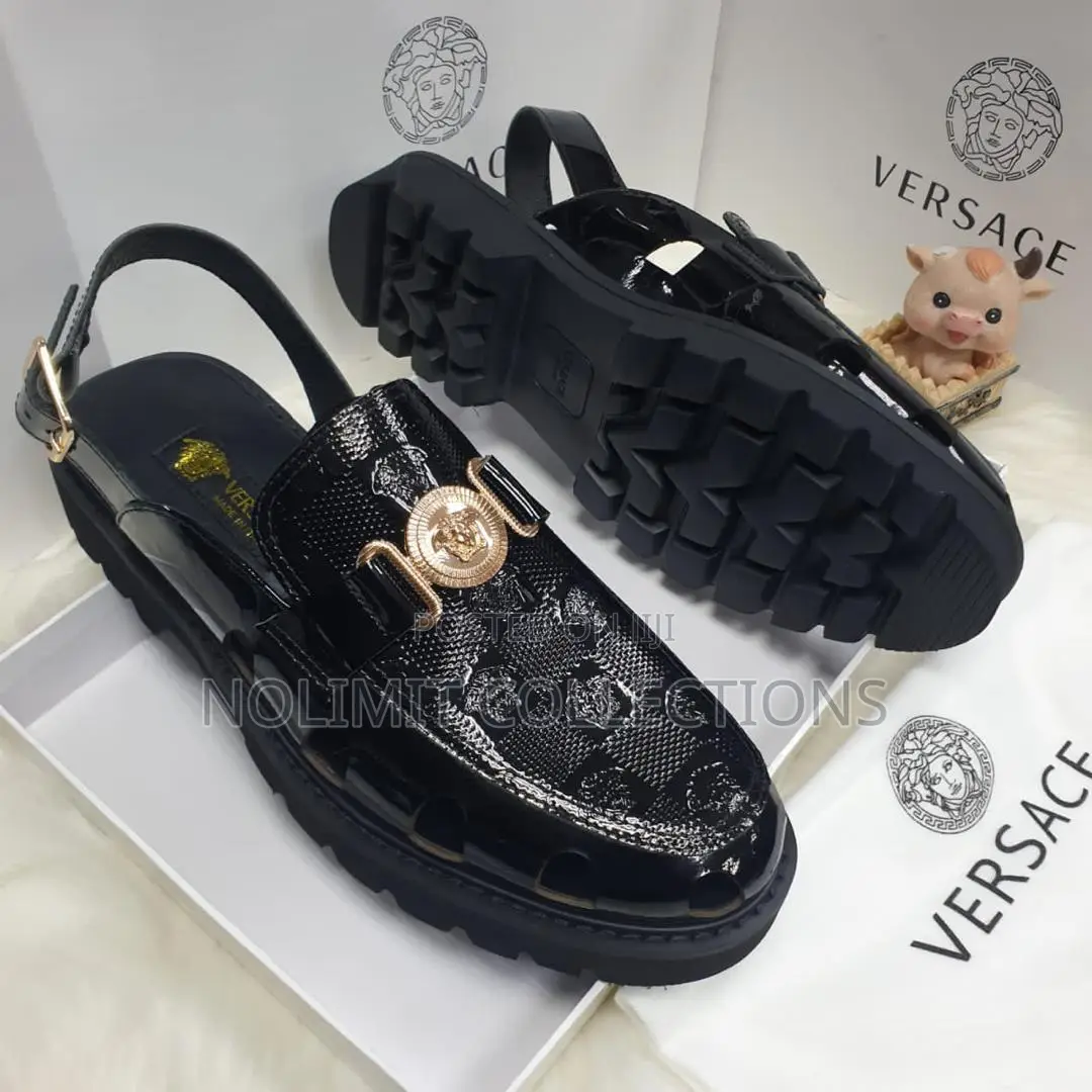 Versace Patent Slingback Loafers